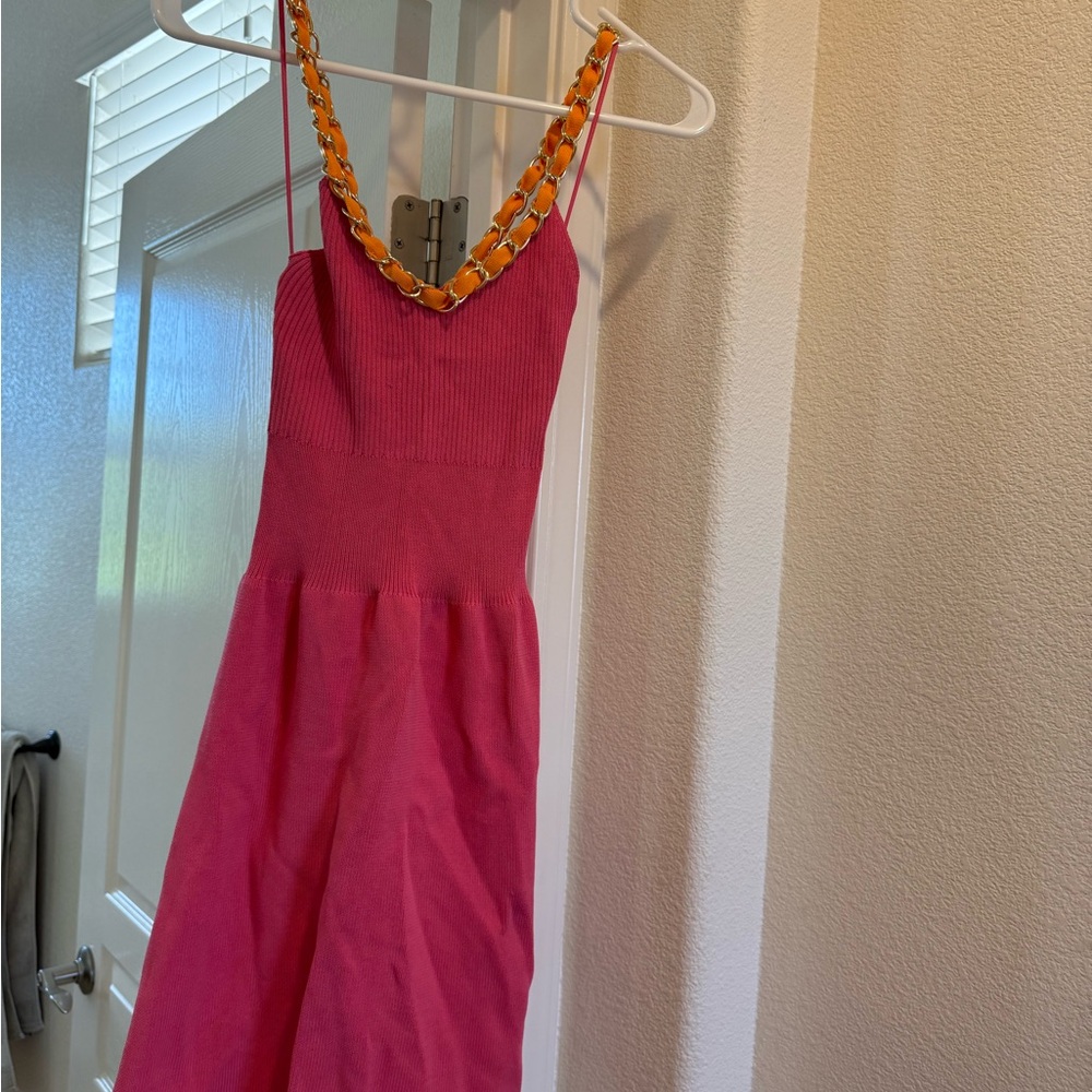 Zara Ribbed Pink Sweater Mini Dress